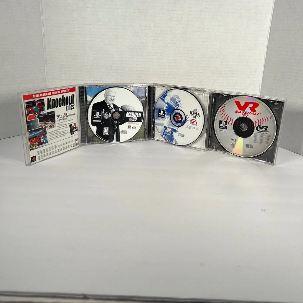 PS1 Sports Game Bundle Madden NFL 99 NCAA Football 98 VR Baseball 97 Sony PS1